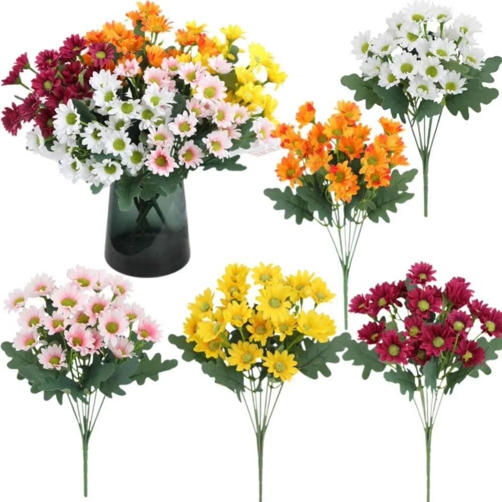 21 Heads Artificial Outdoor Sunset Mums Flowers Multicolor Simulated Flower  for Garden Porch Decor