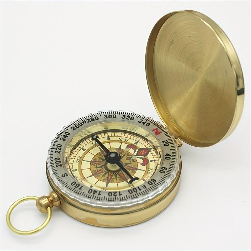 Copper Survival Compass with Glow-in-the-Dark Features - Water-Resistant, Enhanced Visibility for Camping & Hiking