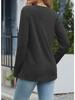 2023 Women's Autumn & Winter V-Neck Button Split Loose Long-Sleeve T-Shirt Top