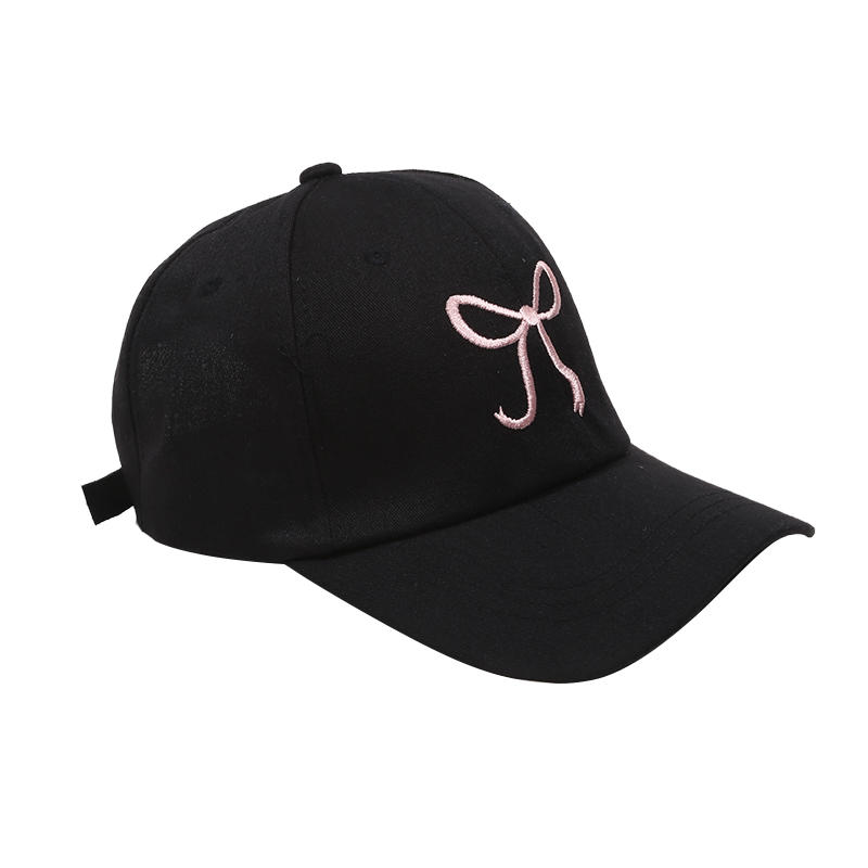 Bow Tie Baseball Cap Female Big Head Baseball Cap American Wide Brim Retro Trend Embroidery Duck Tongue Cap