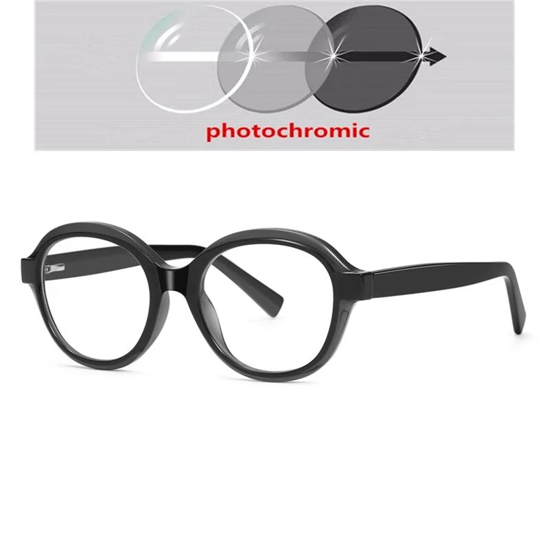 Anti Blue Rays Round Shortsighted Prescription Glasses Women Spring Hinge Stundent Myopia Spectacles 0 -0.5 -0.75 To -6.0