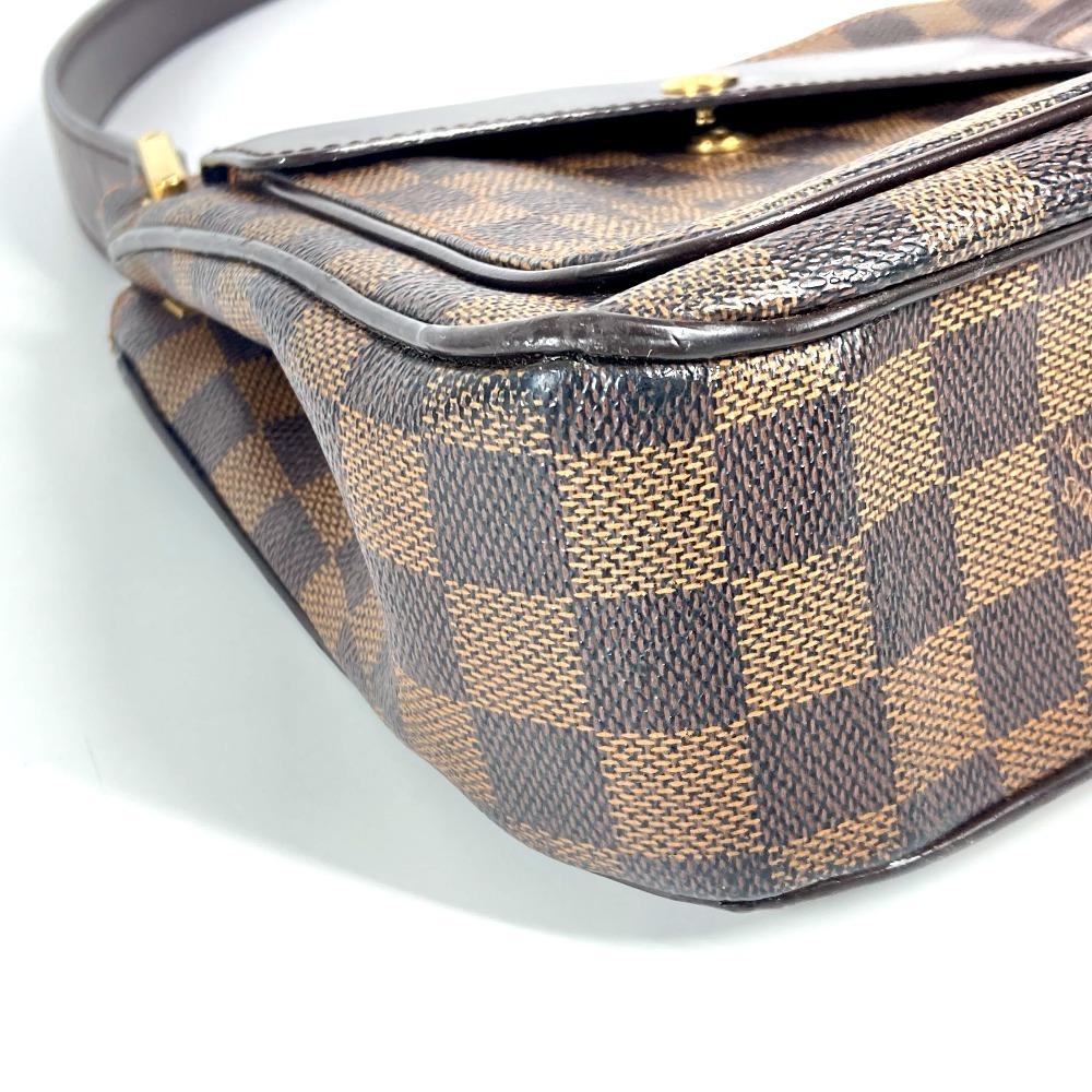 Louis Vuitton N51129 Damier Aubagne Shoulder Bag Damier Canvas Ebene Brown