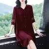Black Dress Women's Loose Large Size Summer Dress Medium Length Solid Casual Lace Hollow Out Dress