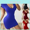 Körperschmales Damen Sexy Kurzarm Party Cocktail Abend Club Sommer Minikleid