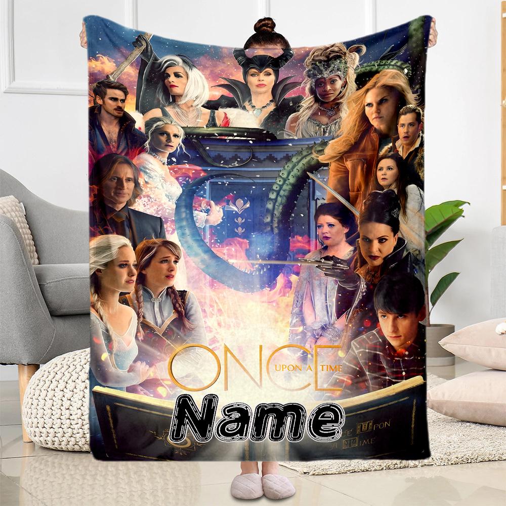 Magic Mystery: Once Upon Time Customize Your Name Blanket Gift Personalized Blanket Soft Warm Cozy Perfect for Living Room Livingroom Bed Couch