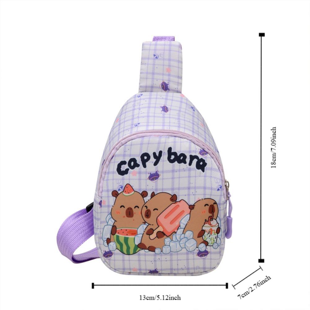 New Capybara Shoulder Bag Cartoon Animal Lightweight Chest Bag Nylon Coin Purse For Kids