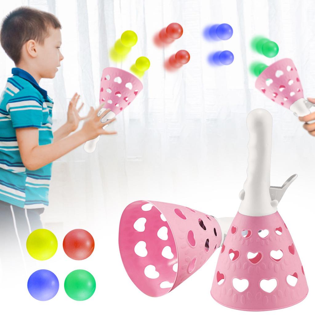 Kids Catch Ball Game Set Indoor Outdoor Elastic Throwing and Catching Toy Parent Child Interaction Sensory Training Activity Set