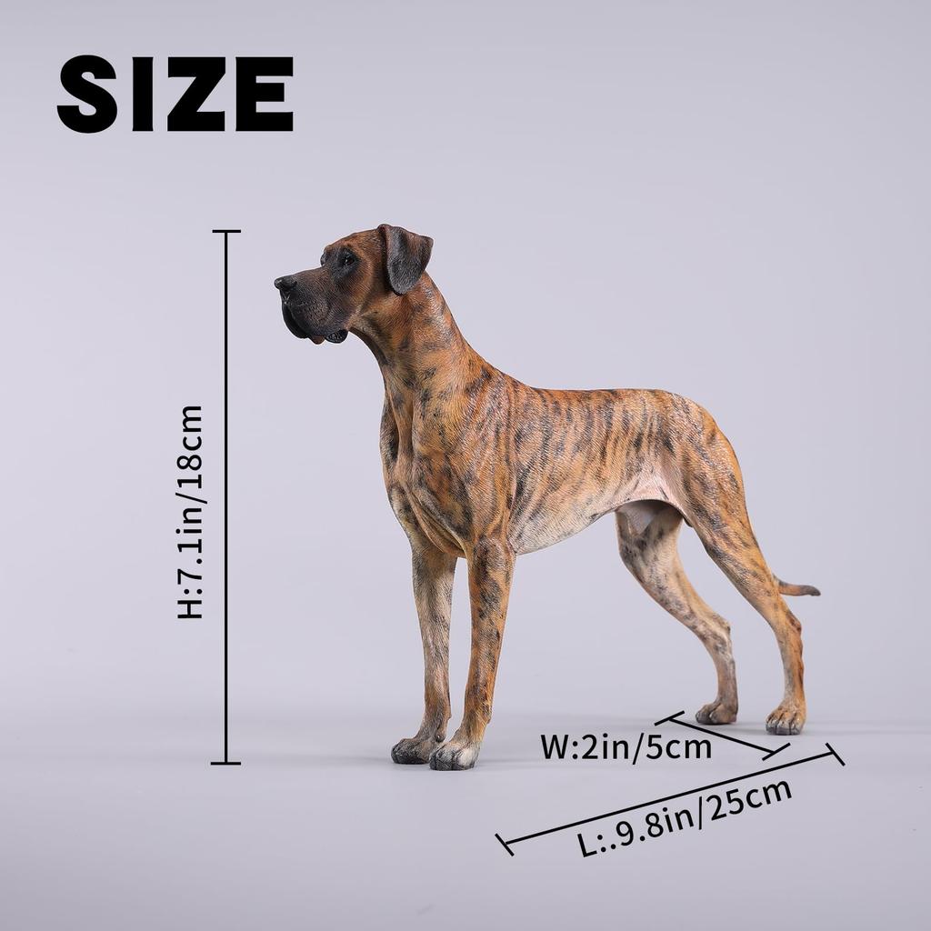 JXK Figurine de Chien Dogue Allemand Chien Animal Figurine Statue Miniature Chien Figurine Modèle en Résine Jouet Cadeau pour les Amoureux des Chiens Produit Fini Peint