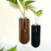 Wooden Hanging Planters Bohemia Wall Plant Propagation Terrarium Flower Tube Vase with Wood Stand, Indoor Propagator for Plants