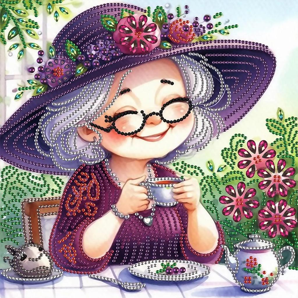 5D DIY Partial Special Shaped Drill Diamond Painting Granny Home Decoration