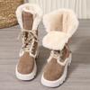 Snow Boots 2025 Winter New Chunky Heel Warm Padded Lacing