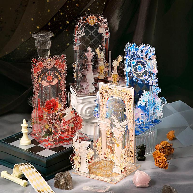 Creative Acrylic Standing Display Stand Ornaments Romantic Background Board Cartoon Anime Badge Display Desktop Accessories Gift