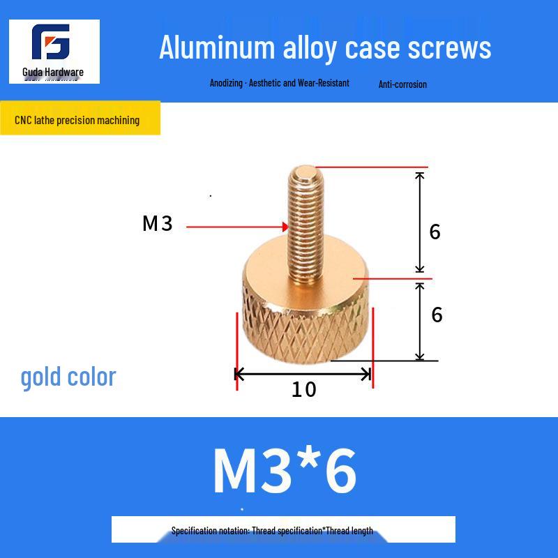 Knurled Aluminum Alloy Hand-Tightening Knob - M3M4M5M6M8 Sizes.