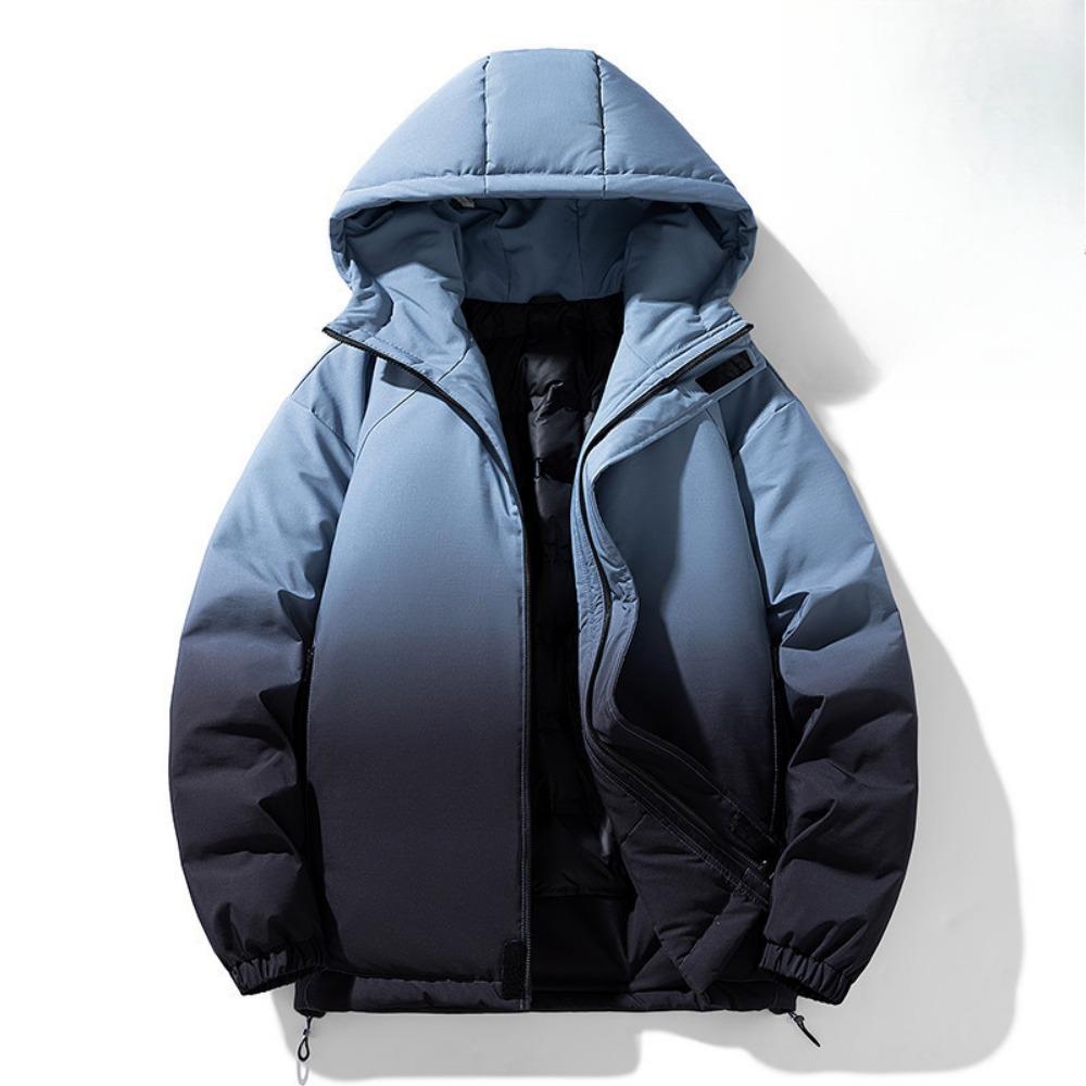 Down Jacket Men's Short Winter White Duck Down Student Warm Hooded Jacket Outdoor Hiking Jacket Jacket