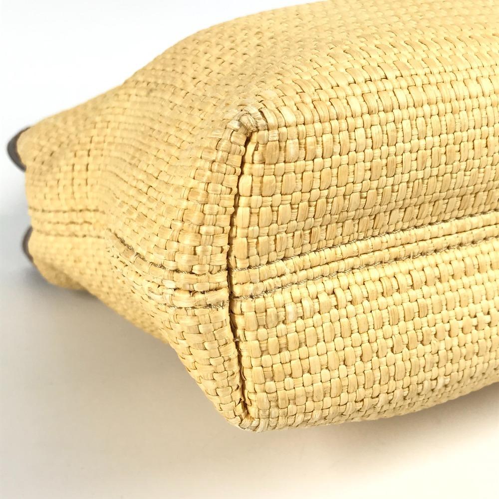Chanel CC CC Mark Logo Bag Shoulder Bag Tote Bag Raffia / Leather Beige/Brown