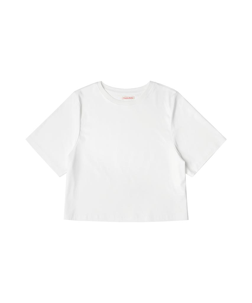 Banwonateullie A3488 Loose Fit Crop T-Shirt_White