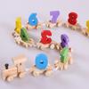 Children's Wooden Train with Numbers and Chinese Zodiac Signs
