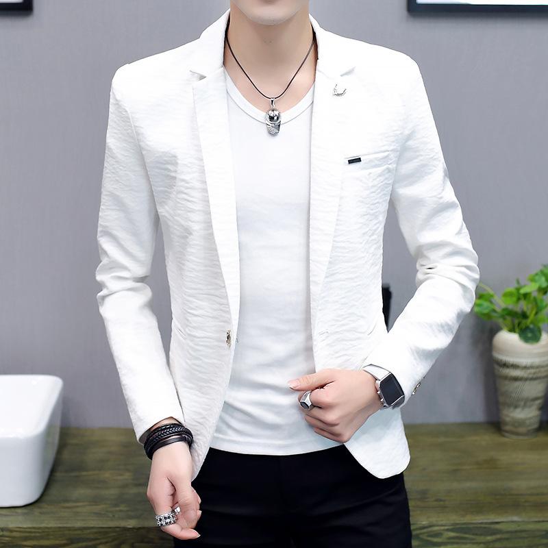 Men's Plus Size Casual Business Jacket Spring and Fall Light Suit Top Slim Thin Jacket