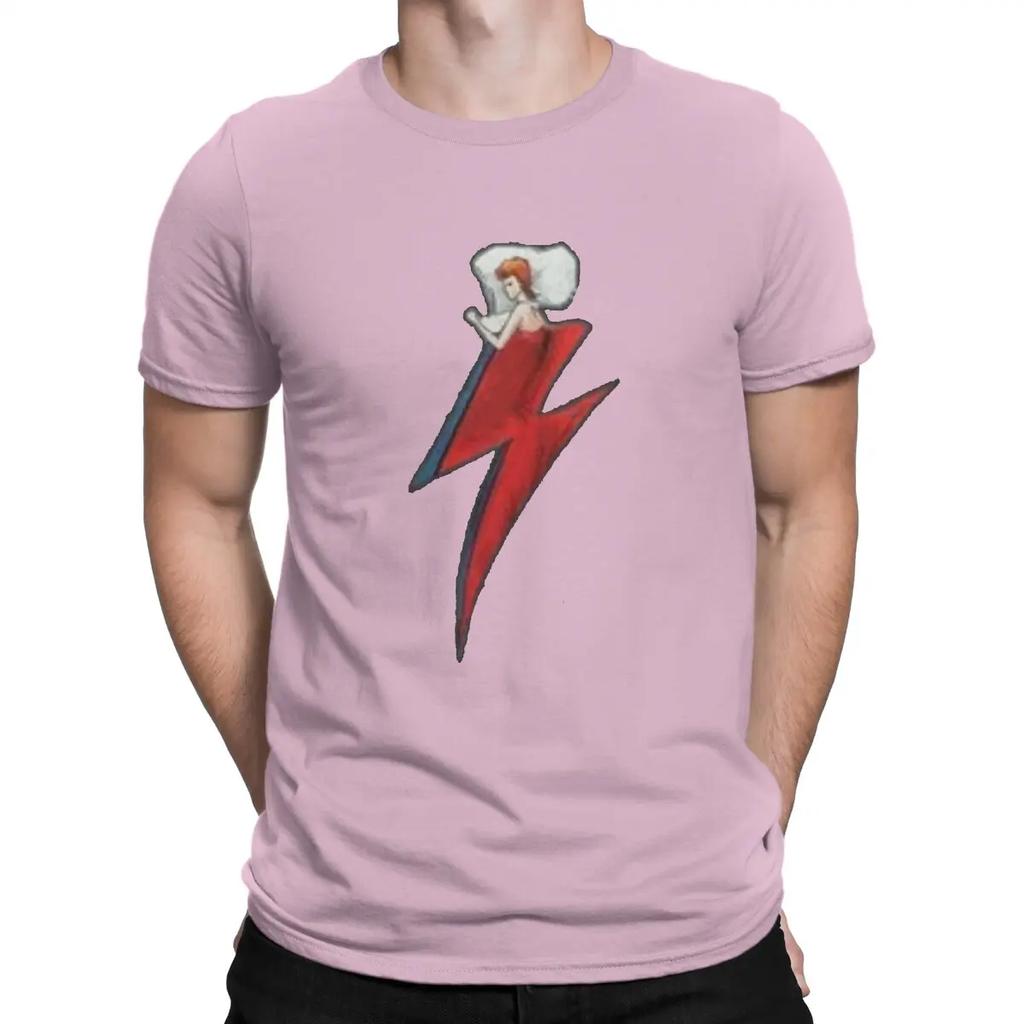 Cool Cool B-Bowie Creative TShirt for Men Sleeping Round Collar Pure Cotton T Shirt Hip Hop Birthday Gifts OutdoorWear
