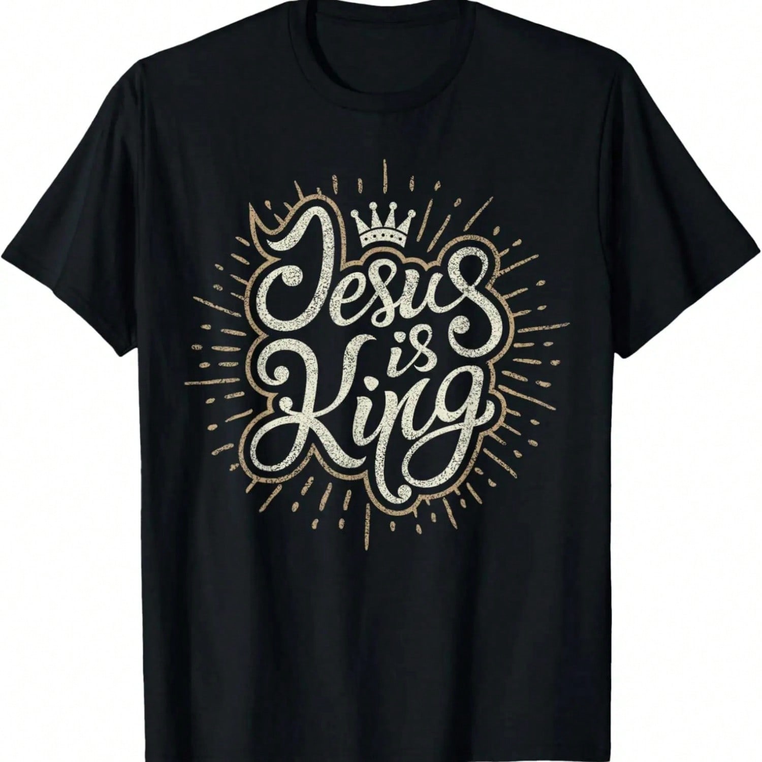 Jesus Is King Bible Faith Graphic T-Shirt S