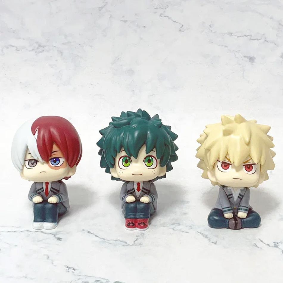 10CM Anime Figure My Hero Academia Midoriya Izuku Bakugou Katsuki Shouto Todoroki Model Ornaments Figure PVC Toy For Kids Gifts