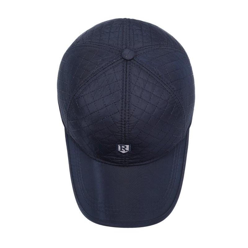 Herren Herbst Winter Warme Baumwolle Diamant Baseballkappe Ohrenschutzkappe für ältere Menschen Outdoor Kälteschutzkappe