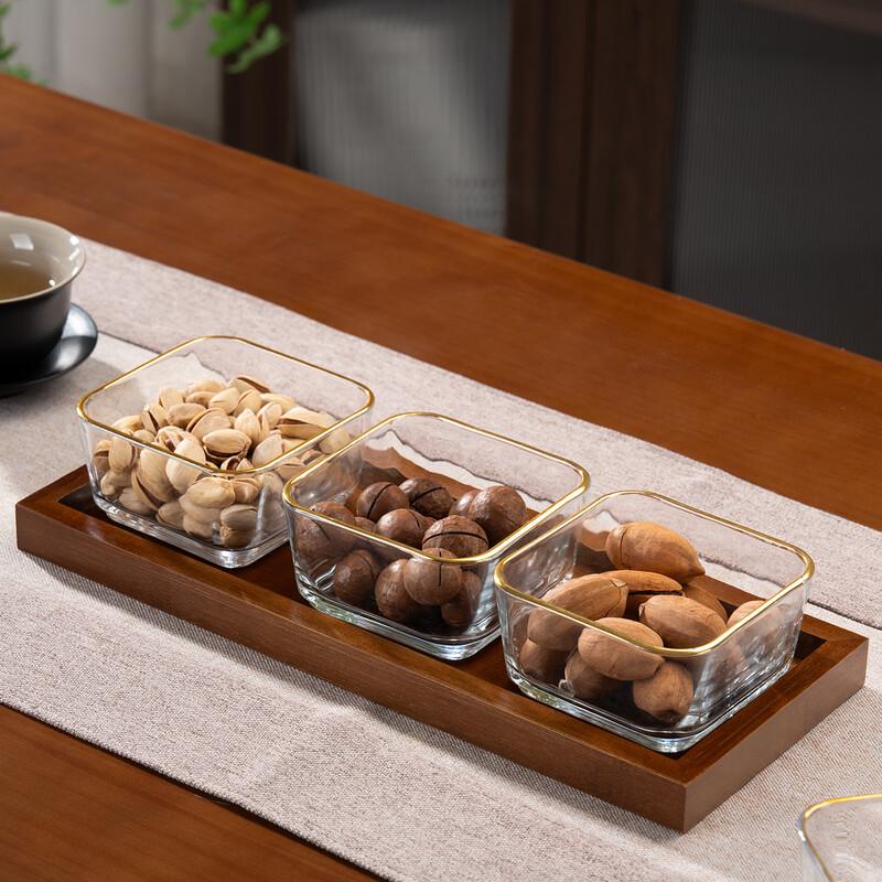 Solid Wood Segmented Fruit Tray Set