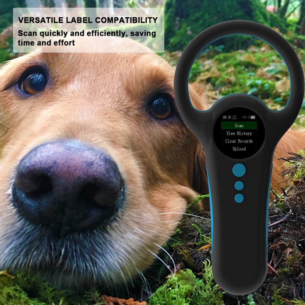 Handheld Portable Animal Chip Scanner 1.4inch TFT LCD Display Chip Reader Rechargeable Animal Tags Scanner Support EMID FDX-B ISO11784/85 Label Form