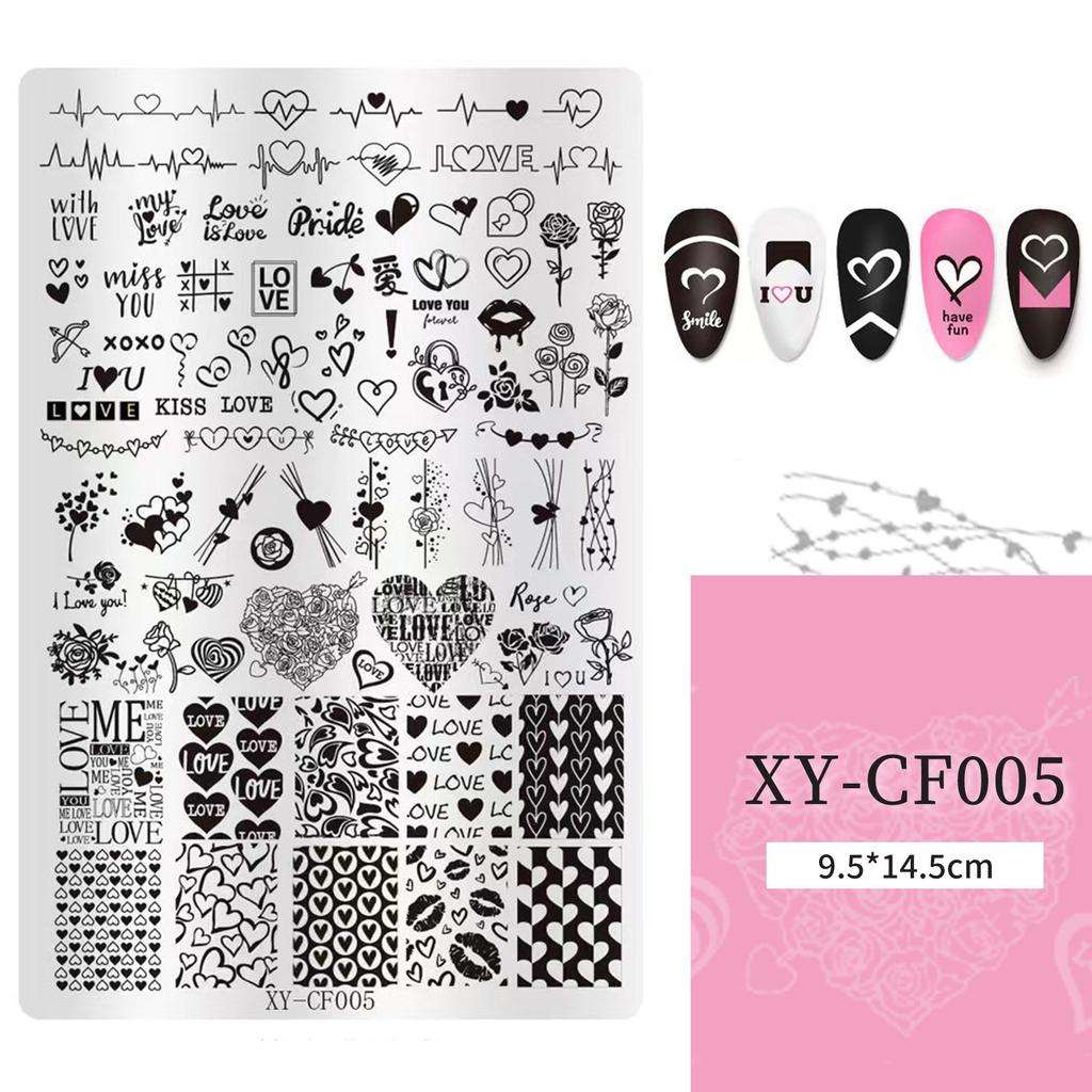 Nail Art Printing Steel Plate Lace Butterfly Pattern Flower French Large Transfer Silicone Seal Steel Plate Printing Rubber Plate