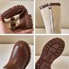 Children's Boots, Single Boots, High Waisted Straps, Side Zippers Boots