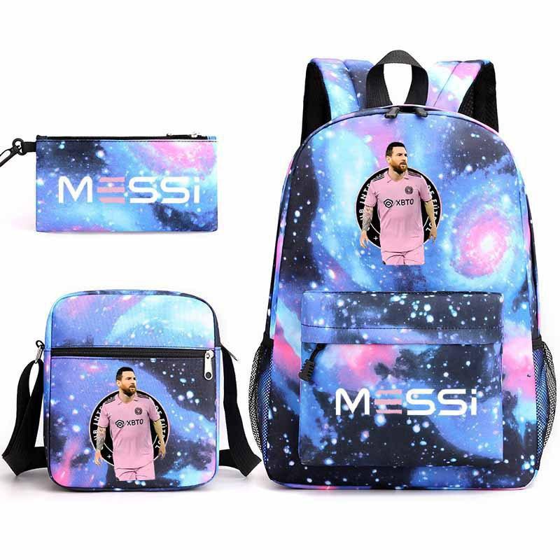 Lionel Messi · Peripheral Printed School Bag Three-Piece Pencil Case Shoulder Bag Backpack