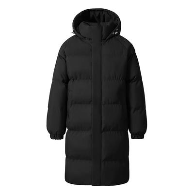 Winter Men Hooded Casual Mid-Length Parka Trendy Couple Cotton Padded Jacket Male Loose Warm Overcoat Men Black All-Match Parkas