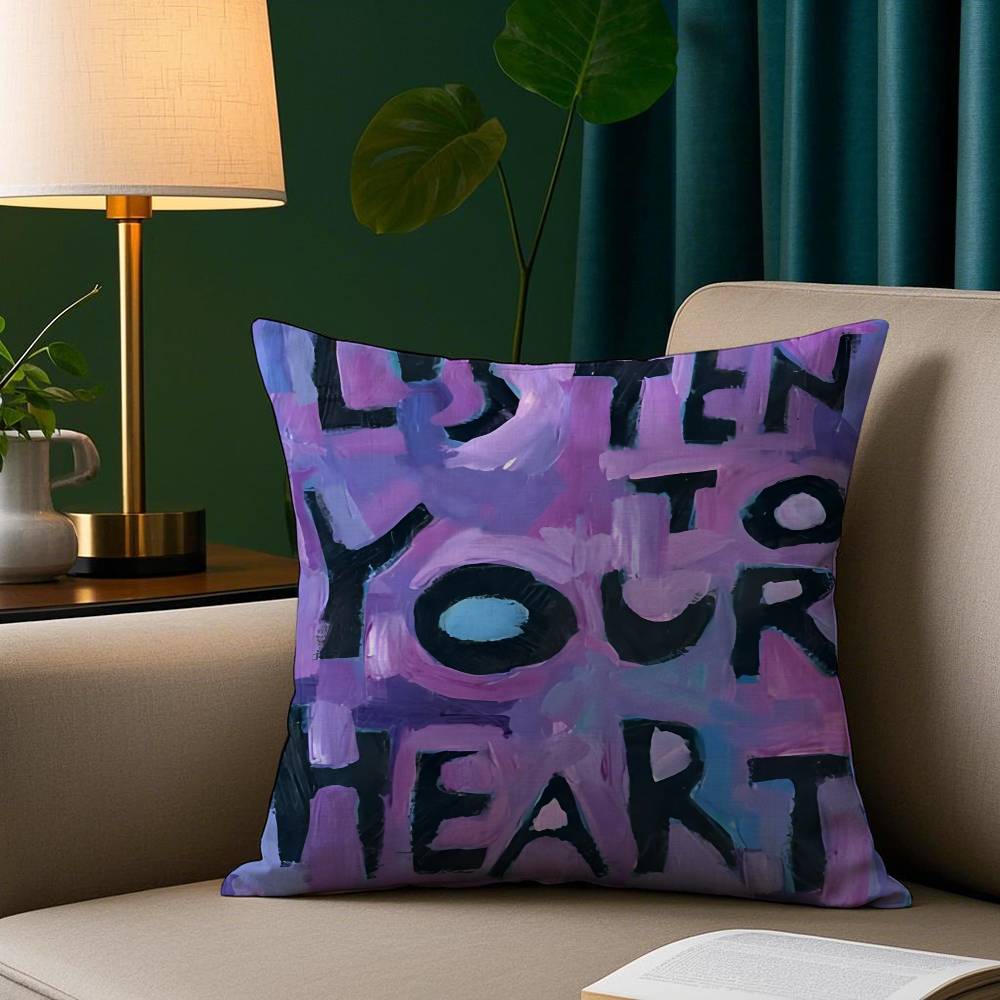Fashion Colorful Letter Pillow Case Plush Fabric Soft Pillowcase Double Sided Print Sofa Cushion Cover Throw