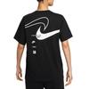 Nike Swoosh Color Block Logo Round Neck Comfortable Casual Short Sleeve Drop Shoulder T-Shirt Women T-Shirt Black HQ1699010