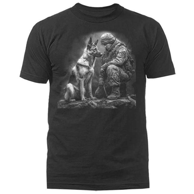 US Army Soldier Dog Military K9 Patriotic Veteran T-shirt S