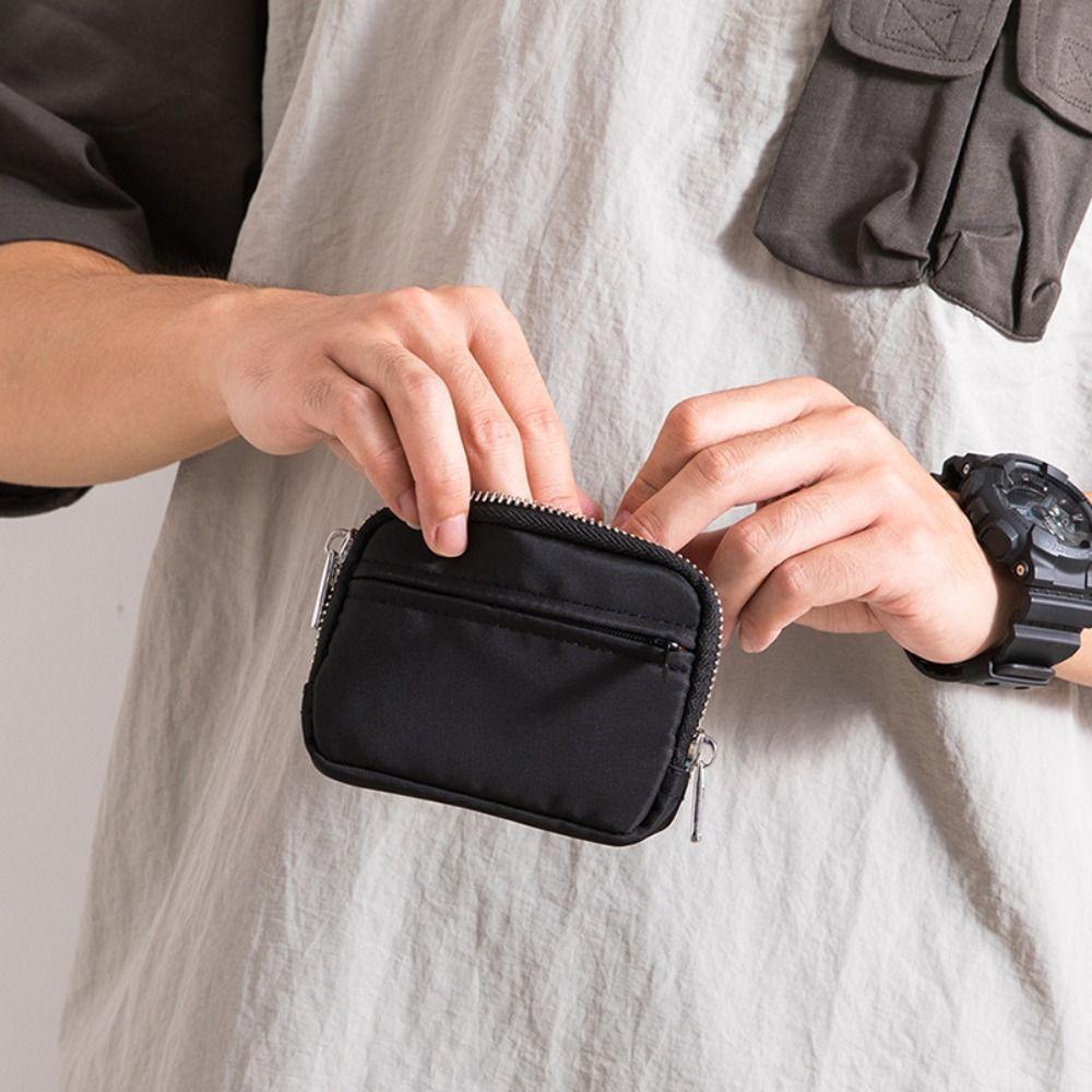 RFID Anti-diefstal Nylon Portemonnee Kaarthouder Mini Oordopjes Opbergtasje Portemonnee voor Mannen Oortelefoon Tas