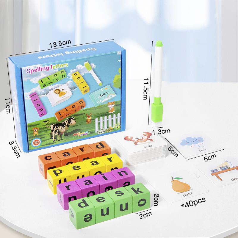 

Montessori Wooden Spell Word Toy Letter Cognitive Challenge Memory Arithmetic Number Learning Educational Toy For Children