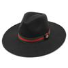 Men And Women Couple Flat-Brimmed Big Eaves Hat Wool Top Hat Jazz Gentleman'S Hat