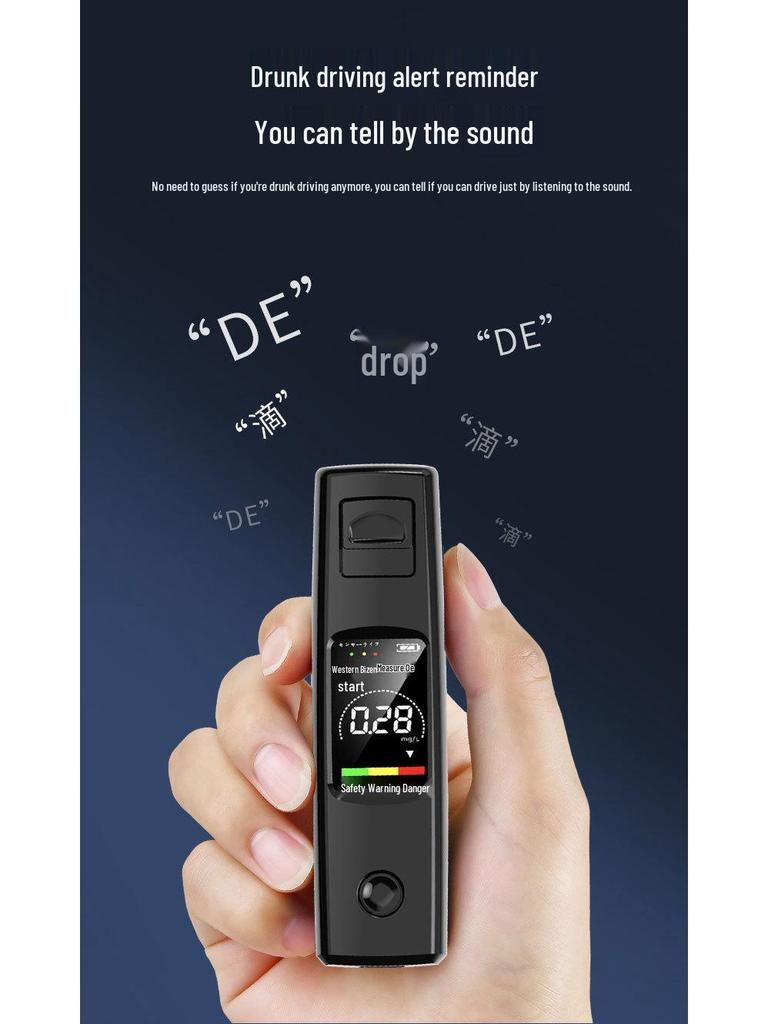 Compact Non-Contact Portable Breathalyzer with Home Charging Capability