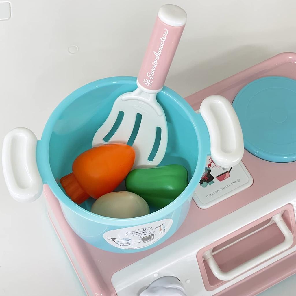 Toy Royal Sanrio Characters Kitchen Set (Pretend Play) with Cookware, Food, Vegetables, and Accessories, featuring Cinnamoroll, Cinnamon, Pochacco,