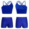 Kids Girls 2 Piece Dance Outfits Crop Top with Shorts Active Set Gymnastics Dancewear Swimwear