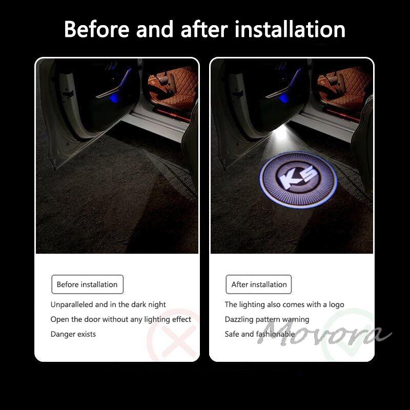 Car Door Welcome Lights Logo Projector Ghost Shadow Lamp Keyring Accessory For KIA K5 First Gen 2011 2012 2013 2014 2015 2016 CZ3