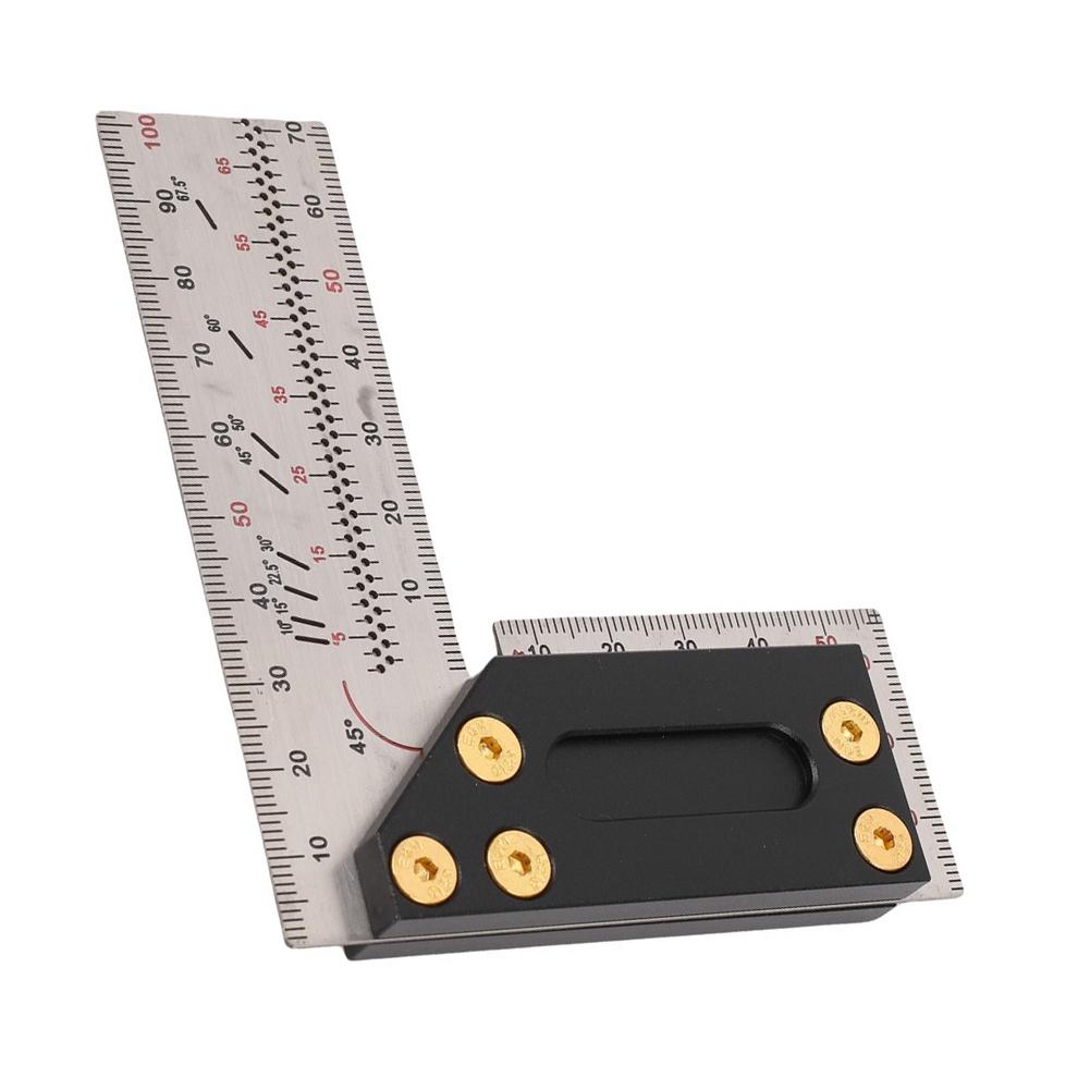 Stainless Steel Marking Ruler with 90-Degree Angle and Clear Positioning Holes for Accurate Woodworking and Craft Projects