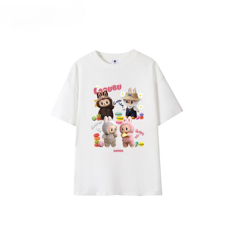 Summer New Labubu Printed Short-sleeved T-shirt Lazy All-match Top