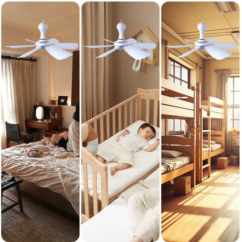Ventilatore USB da Appendere DC5V1A 5W Efficiente e Silenzioso Motore Brushless per Campeggio Camera da Letto Ufficio Scrivania e Tenda da Viaggio