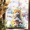 Three Cats Static Cling Window Sticker Removable Glass Decal Pet Home Decor