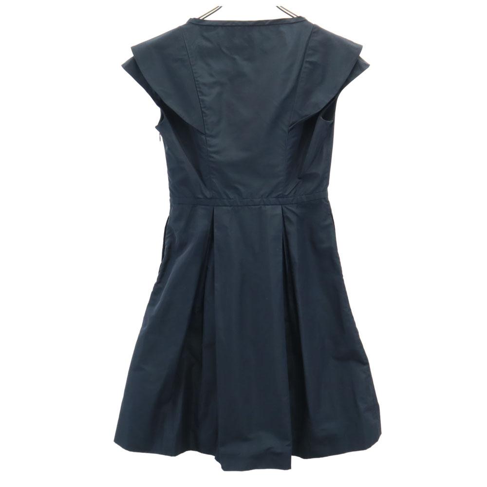 MIUMIU Hergestellt in Italien Ärmelloses Minikleid 40 Marineblau Französische Ärmel Damen Gebraucht
