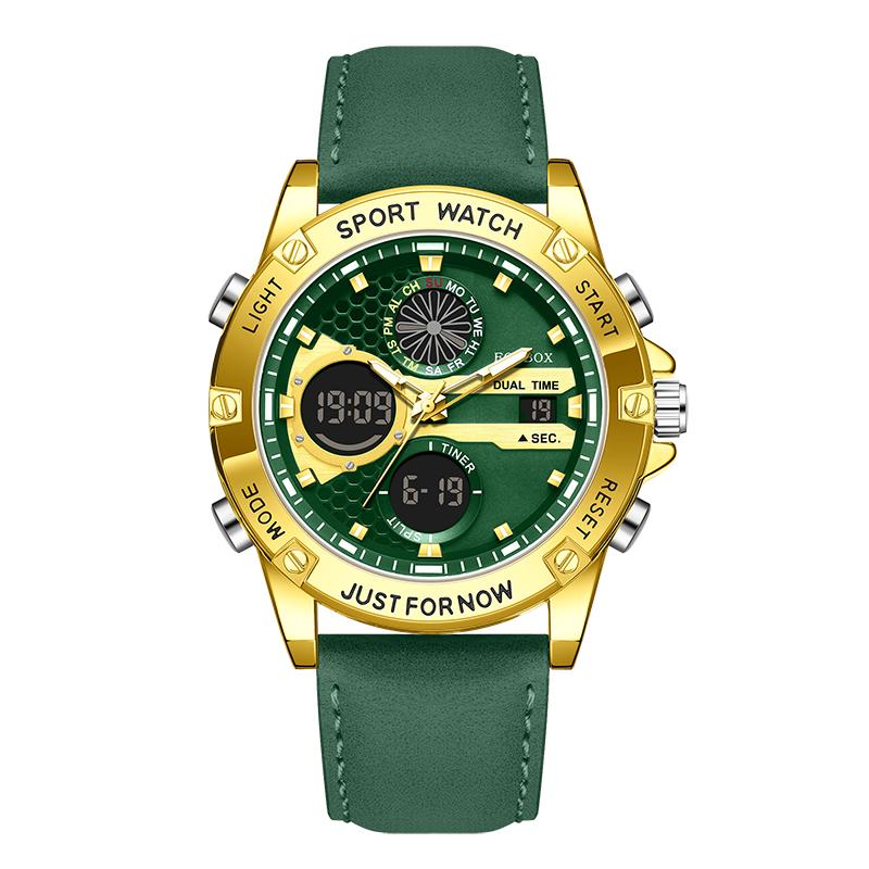 LIGE Marke FOXBOX Mode Sport Herrenuhr Freizeit LED-Anzeige Wasserdicht Herren Quarz Uhr