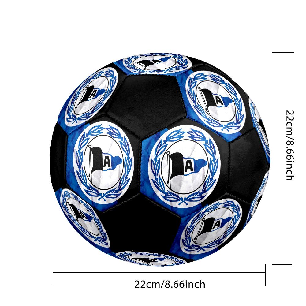 Arminia Bielefeld Indoor Soccer Ball Colorful Machine Stitched PVC Size 5 Team Training Competition Ready Durable High-Bounce Cool Sports Gift