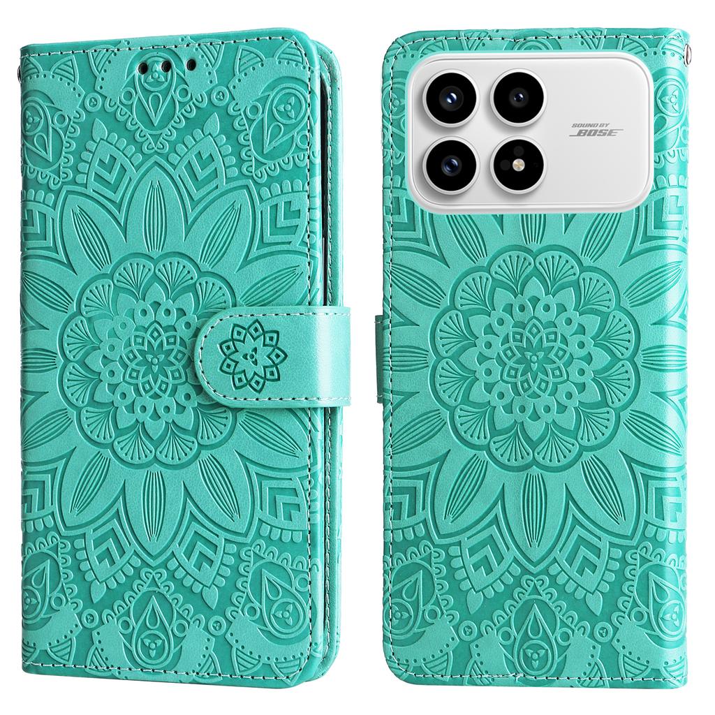 For Xiaomi Redmi K90 5G/Poco F8 Pro Case Sunflower Imprint Leather Wallet Phone Cover